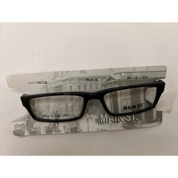 Main St Eyeglasses MA28 Designer Demo Lens Black 50-16-140 - Picture 1 of 7